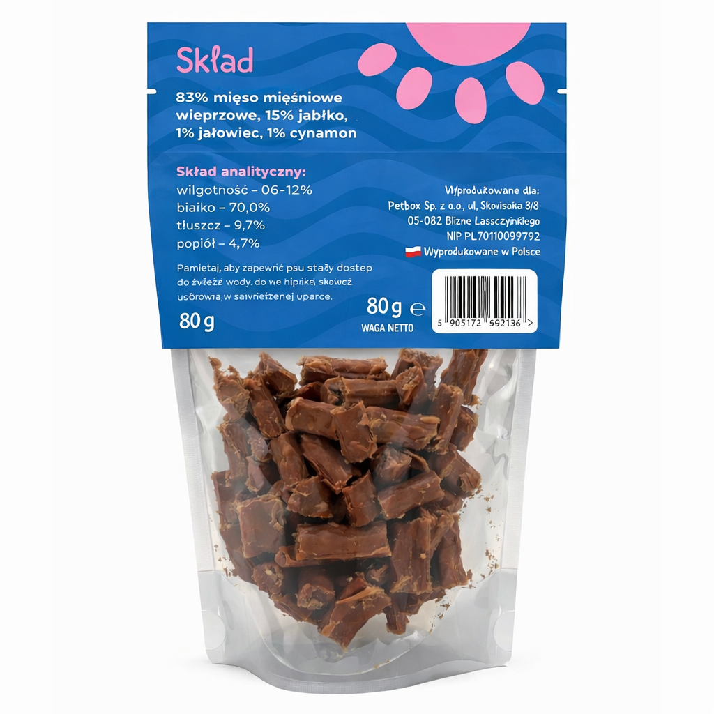Mr. Bro Mniamki Przysmaki dla psa z Wieprzowiny 80g- Air Dried